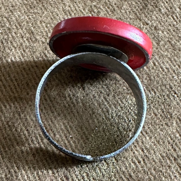 - SOLD SOLD SOLD Red and chain ring - Picture 4 of 4